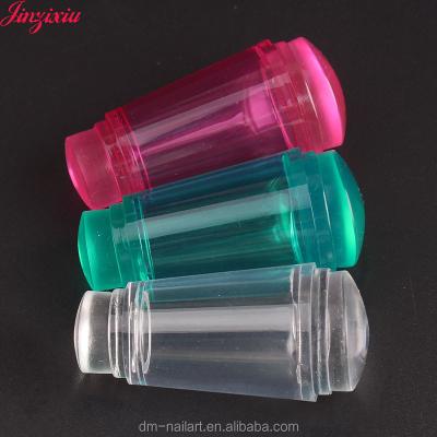 China Finger Nail Beauty Dual Head Nail Art Plate Stamper With Cap And Scraper Two Heads Nail Tools With Silicone Jelly Head For Stamping Nail Plates for sale