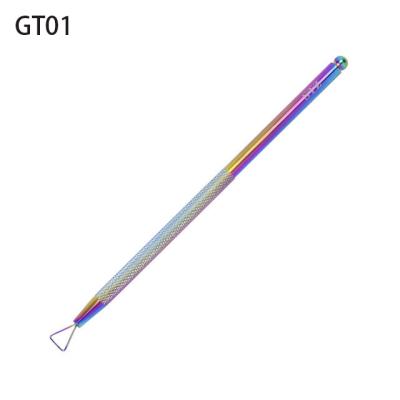 China Colorful Stainless Nail Cuticle Remover Metal Nail Remover Finger Nail Cuticle Pusher Stainless Nail Pusher for sale