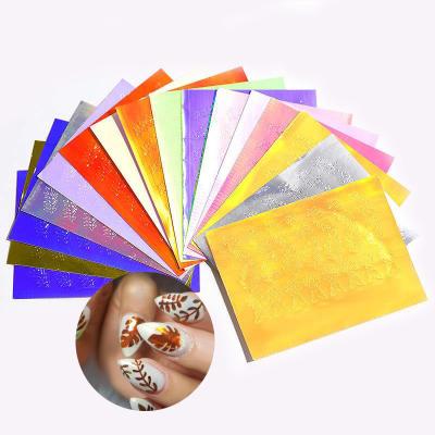 China 2019 New Nail Salon 16pcs/set Fire Flame Holographic Nail Art Transfer Sticker For Decoration for sale