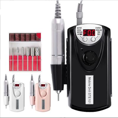 China Electric Nail Drill Machine 101 Manicure 30000RPM Pedicure File Set Portable Rechargeable Mobile Cordless Nail Tool Tools for sale