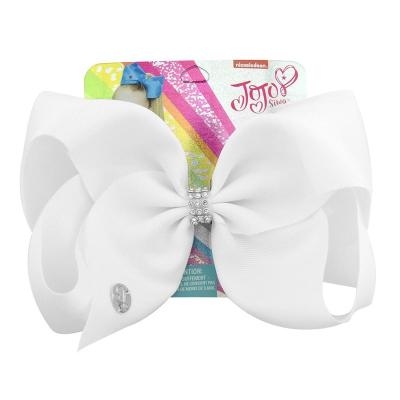 China Fashionable Chinese Solid Color Jojo Siwa Bows Hair Clips Supplier 8Inch For Girls With Paper Card For Sale for sale