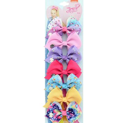 China Trendy Chinese Supplier 7pcs/Set Mini Jojo Hair Bows Top Fashion Hair Clip Accessories For Little Girls for sale