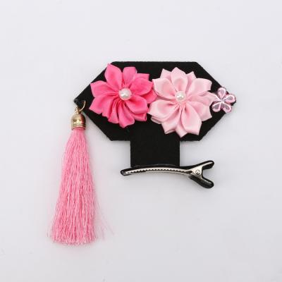 China New Design Sweet Fashion Chinese Princess Hair Clips Sweet Flower Hairpins Tassel Hair Clips for sale