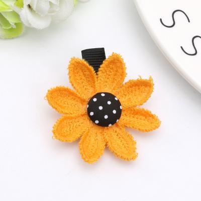 China Fashionable Chinese Supplier Factory Price Wholesale Children Sun Flower Hair Clips Shape Handmade Hairpin Children Girls Hair Accessories for sale