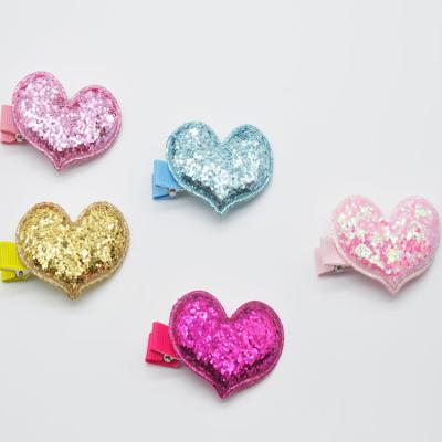 China Lovely Hair Accessories Hotsale Bling Bling Babies Hair Clip Lovely Heart Shape Hairpins Kids Headwear Hair Accessory for sale