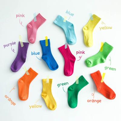 China Sustainable Free Shipping Kids Cotton Socks For Baby Autumn Winter Solid Color Socks for sale