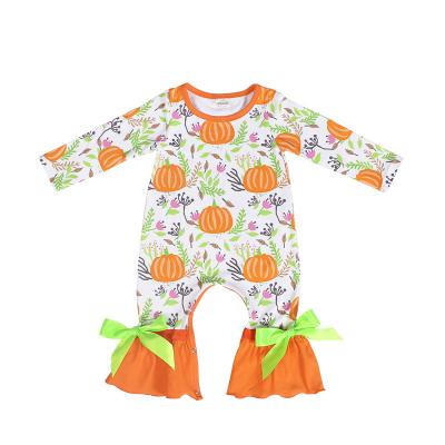 China Free Shipping Lovely Halloween Baby Rompers Infant Clothes Long Sleeve Pumpkin Printed Baby Clothes Ride On for sale