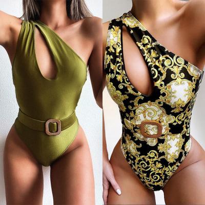 China MOQ 1piece One-Shoulder Bikini Swinsuits Factory Price Breathable One-Piece Hollow-out Beach Dress Free Shipping for sale