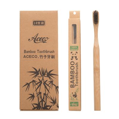 China Low factory price reusable moq handle adult charcoal bamboo toothbrush custom made for china manufacturer for sale