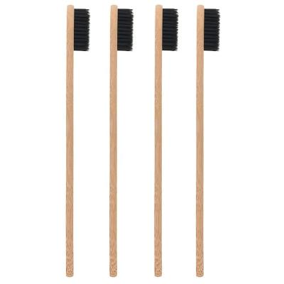 China Reusable Best Selling White And Black Medium Bristle Natural Bamboo Toothbrush Hotel With Customized Logo for sale