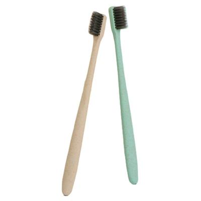 China Wheat Straw Toothbrush Recyclable Soft Toothbrush Disposable Eco-friendly Natural Organic Biodegradable Set for sale