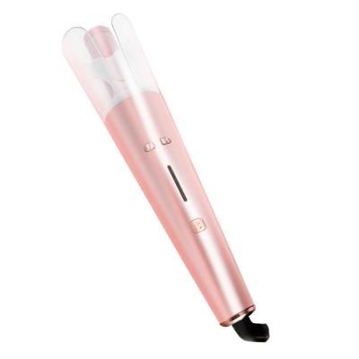 China Mini Pink 360 USB Professional Portable Wireless Curl Iron LCD Rotating Cordless Automatic Hair Curler for sale