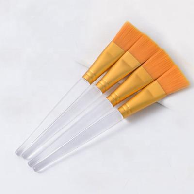 China Great For Application Double Use Plastic Clear Color Handle Flat Shape Foundation Brush Cheap Face Mask Brush for sale