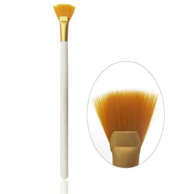 China Glycolic Acid Skin-Friendly Peeling Synthetic Hair Fan Brush Makeup Wooden Handle Fan Brush Cosmetic for sale