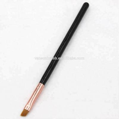 China Angular Blush Low MOQ Fast Delivery High Quality Bristle Handmade Angled Eyebrow Makeup Brush Rose Glod Color Soft Nylon for sale