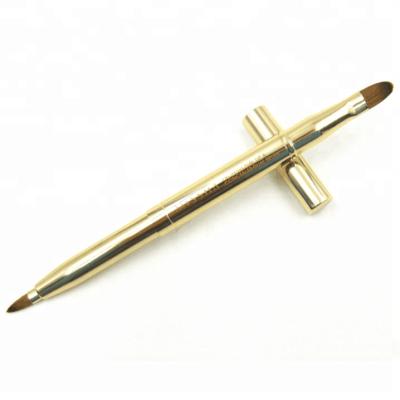 China Angular Blush VB-L01 Vanson Makeup Tool New Fashion Gold Color Retractable Lip Eyeliner Brush Dual End for sale