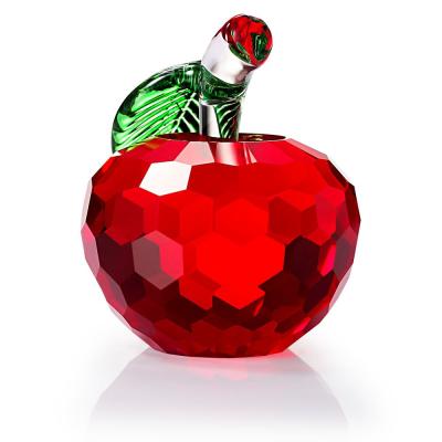 China China JY Factory Wholesale Handmade Crystal Red Apple Crystal Home Office Decoration for sale