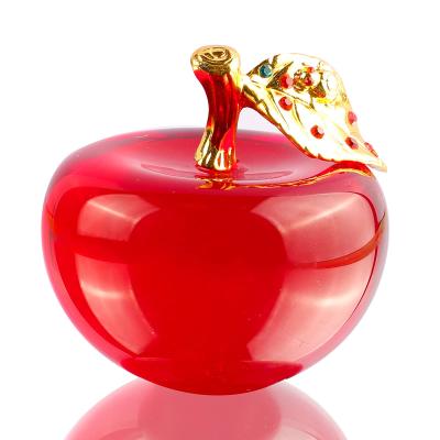 China China Factory JY China Crystal Red Apple Crystal Crafts Gift Handmade Home Ministry Decoration for sale