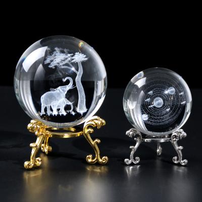 China China JY Hot Selling 3d Laser Engraved K9 White Crystal Ball Decoration for sale