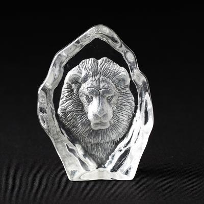 China Europe JY Pujiang Factory Supply Customized Crystal Lion Iceberg Blank Crystal Block For Souvenir Gifts for sale