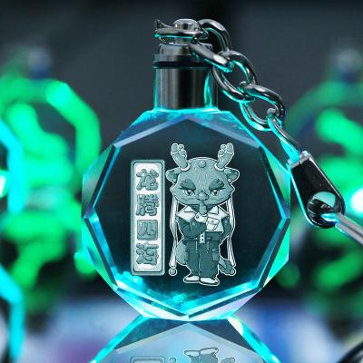 China China JY wholesales 3d laser engraving crystal glass key chain customized custom made key chains for sale