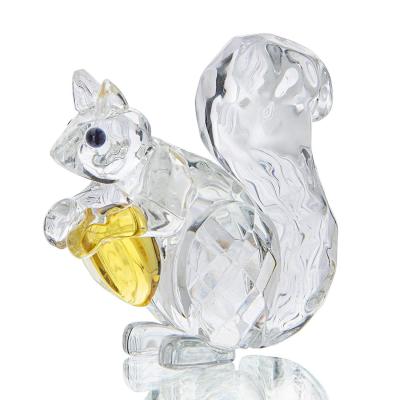 China Hot Sales Europe JY Squirrel Figurine Glass Crystals Animal Paperweight For Home Table Decoration for sale