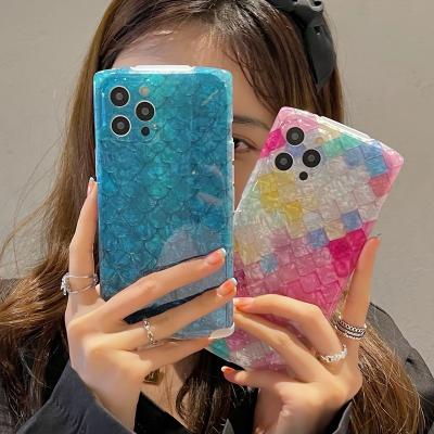 China Dreamy Anti-drop Fish Scale Pattern Anti-drop Cell Phone Case Suitable For iPhone Series Cell Phone Cases for sale