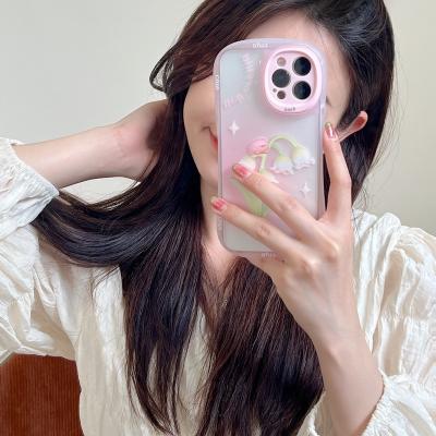 China Shockproof ins style gradient color lily of the valley shatterproof phone case for iPhone X XS MAX 11 12 13 for sale