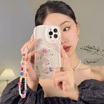 China Shockproof Ins Style Flower Bear Shatterproof Phone Case For Iphone X Xs Max 11 12 13 for sale