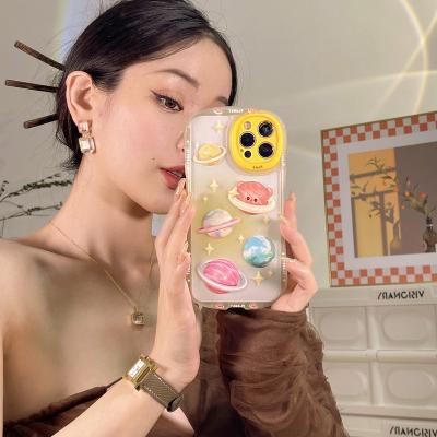 China Shockproof ins style painted planet shatterproof phone case for iPhone X XS MAX 11 12 13 for sale