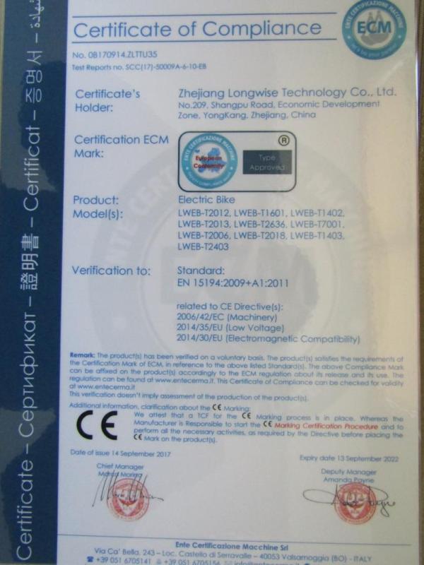 CE - Zhejiang Longwise Technology Co., Ltd.