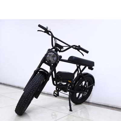 China Retro Fat Tire Scrambler Vintage 48V 750W Long Seat Full Suspension Steel Wholesale Electric Bike ebike for sale