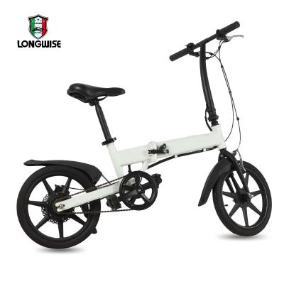 China Steel longwise customized electric folding bike 16inch integrated hub city electric bicycle e bike portable adults for sale