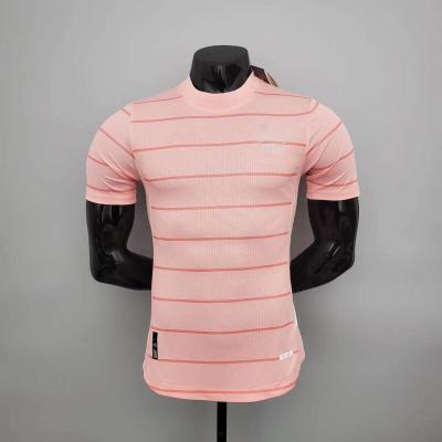 China Soft 2021 Team Wear Custom Breathable Short Sleeve Pink Fashion Football Tank Tops Fast Drying And for sale