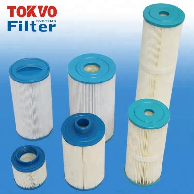 China 1.white 2.Antibacterial high quality precision polyester fiber filter precision polyester fiber fat white water paper pleated pumps swimming pool filter cartridge for sale