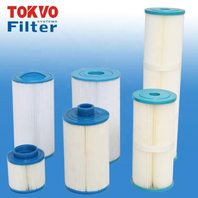 China 1.white 2.Antibacterial precision polyester fiber antibacterial filter cartridge reused after washing swimming pool spa filters for sale