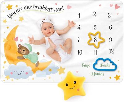 China PORTABLE Quality Guaranteed Extra Soft Baby Monthly Milestone Blanket Flannel Fleece for sale