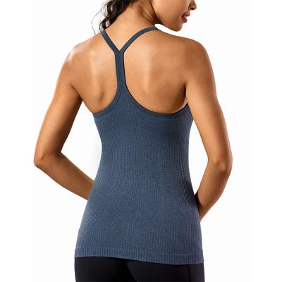 China 2021 Summer QUICK DRY Workout Running Tank Top Yoga Y Long Back Shirt Quick Dry Material Fabric For Women Gym Wear Sports Top for sale