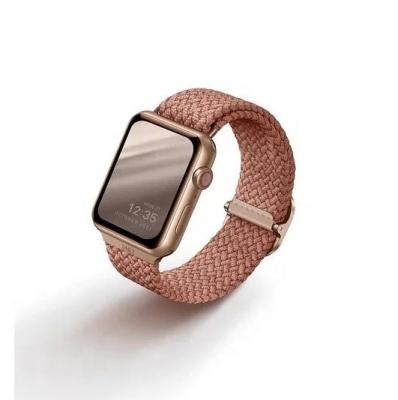 China UNIQ Water Resistant Polyester Stretch Band for Apple Watch 38mm 40mm 41mm, Sport Rubber Bands with Series 7/6/SE/5/4 - Pink for sale