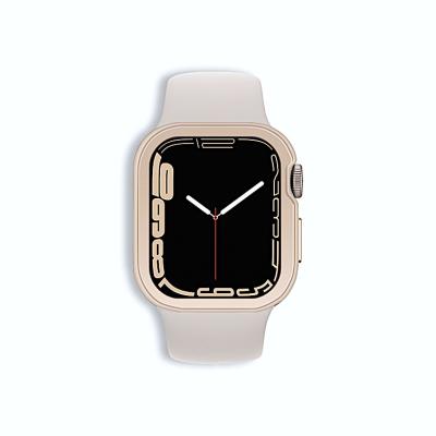 China Affordable Anti-scratch Price Factory Offer DEVILCASE For Watch 7 (41mm) - Milk Tea Apple Bumper With Cocoa Aluminum Ring for sale