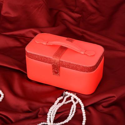 China Pearlescent Jewelry Box Handmade Small Costume Suit For Women Travel for sale