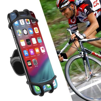 China 6.7 Inch PORTABLE Maximum Universal Bicycle Smartphone Holder Anti-Slip Silicone 360 ​​Degree Rotation Mount for sale