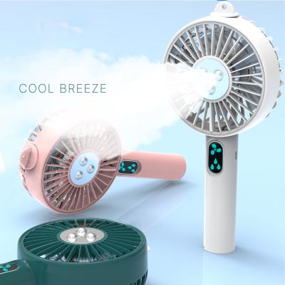 China Electric USB Rechargeable Handheld Humidifier Mini Fan Cooling Air Conditioner Neck Band Fan Battery Portable Water Spray Fan Mist Fan for Outdoor for sale