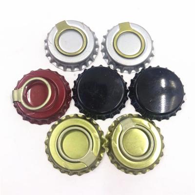 China Hot Innovation Non Refillable Ring Pull Ringtab Bottle Open Cap Easy Sale 26mm Beer Beverage Bottle Crown Cap for sale