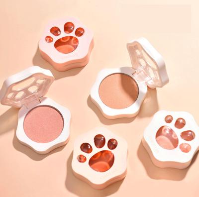 China New Fashion Cartoon Powder Pink Waterproof Magnetic Cat Paw Monochrome Highlight Box Blush OEM/ODM for sale