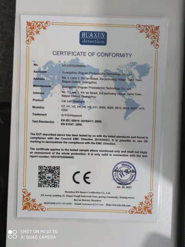 CE - Guangzhou Zhiguan Photoelectric Technology Co., Ltd.