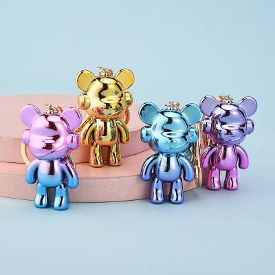 China New Gradient Gifts 2022 Fashional Souvenir Music Bear Couple Key Chain Custom Acrylic Cute Pendant Bag Key Chain for sale