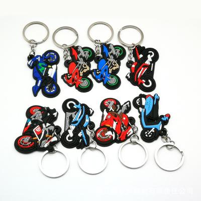 China Durable Custom Logo Rubber Silicone Key Chains Rings Motorcycle 3d PVC Soft Key Rings For Men Souvenirs for sale