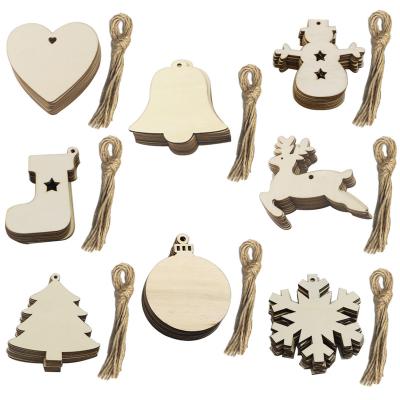 China Gift Rustic Home Accessories Decor Handmade Snowflake Carved Chips Christmas Ornament Wood Crafts Wooden For Christmas Tree Decoration for sale