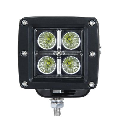 China Aluminum alloy 12w square led work spot light and flood beam 1000Lm IP6K9K PC lens CEE R10 LED WORK LIGHT for sale